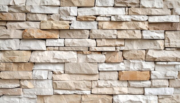 Beige and white stone wall texture (2) - Powered by Adobe