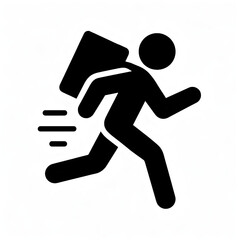 Fast Delivery Black Silhouette Pictogram, Sign & Symbol for Speedy Service
