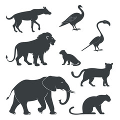 set of animals silhouettes