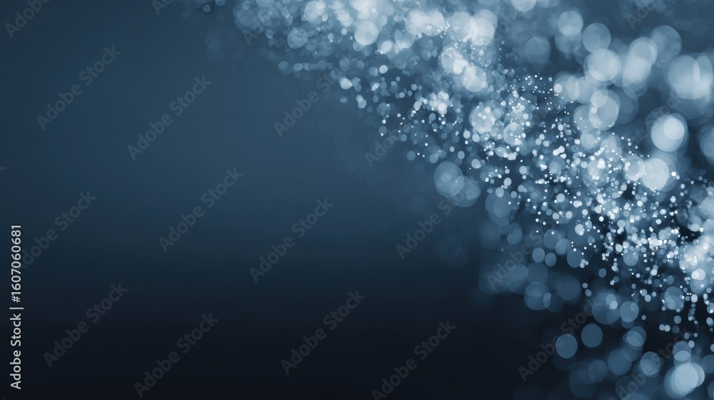 Poster a serene blue background with shimmering water droplets, creating a calming atmosphere for relaxatio