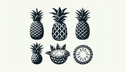 vector illustration set of pineapple
