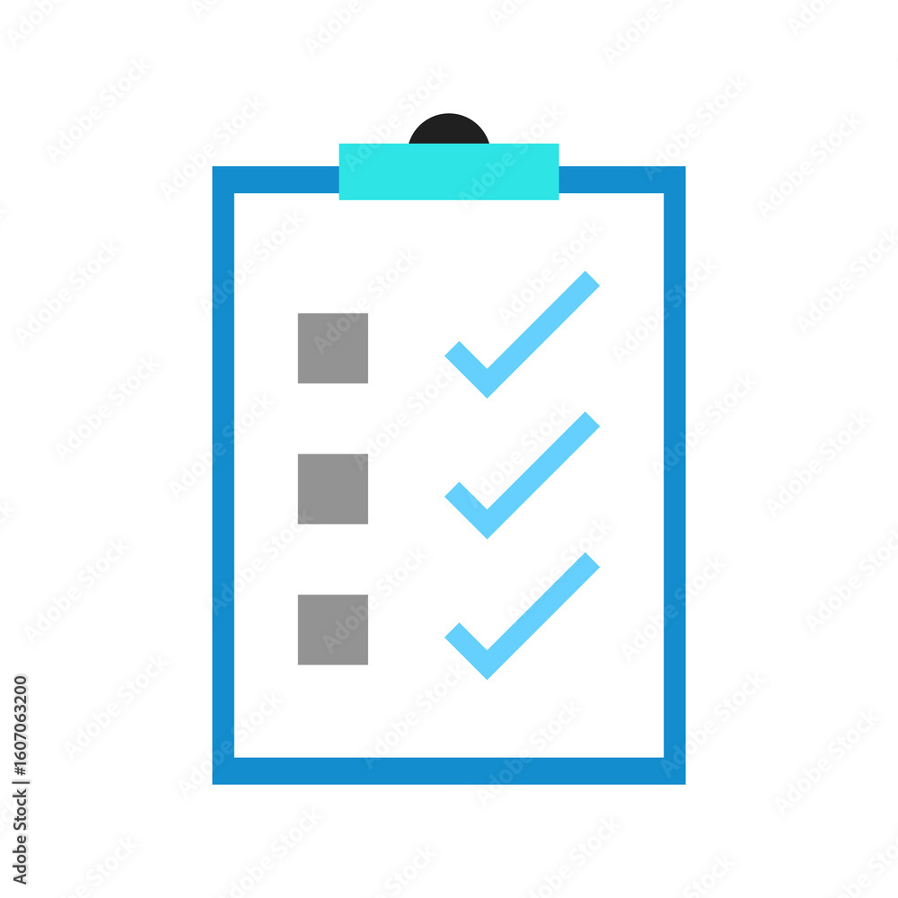 Poster checklist with three completed tasks on a clipboard
