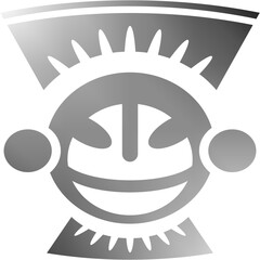  vector Abstract tribal mask design in monochrome shades  