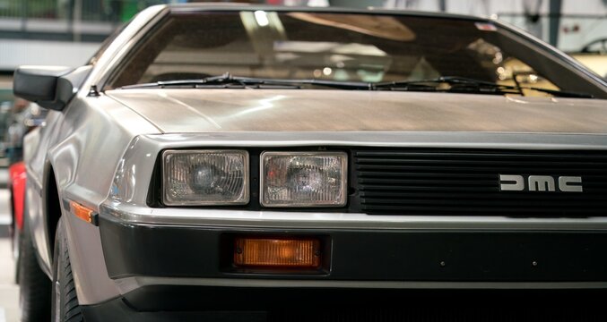 DMC DeLorean Headlight Close-Up
