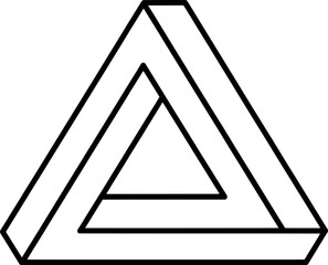 Impossible triangle optical illusion geometric shape vector