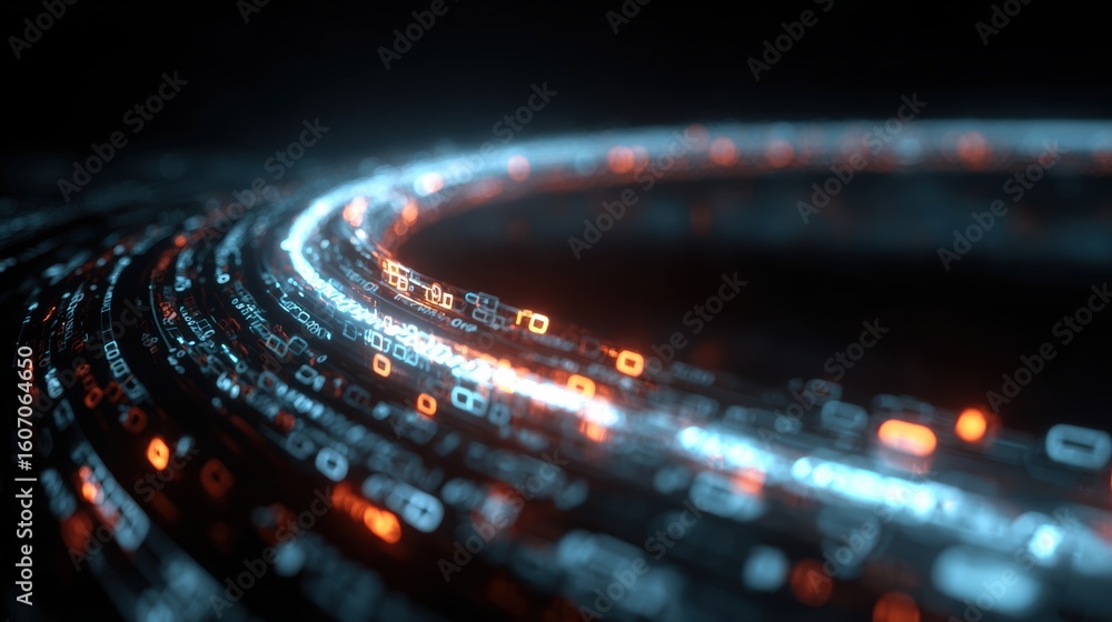 Aufkleber a vibrant flow of digital data streams, symbolizing advanced technology and connectivity.