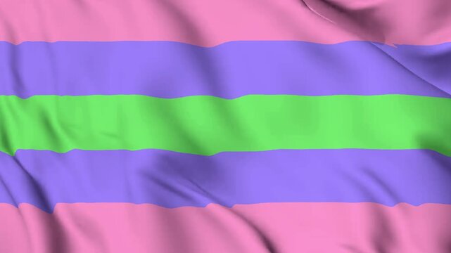 The Trigender pride flag background. Realistic Trigender pride flag waving in the wind. LGBTQ Trigender community symbol Perfect Loop 4K video.