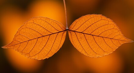 Fototapeta premium Macro Shot of Autumn Leaf Showing Veins and Texture