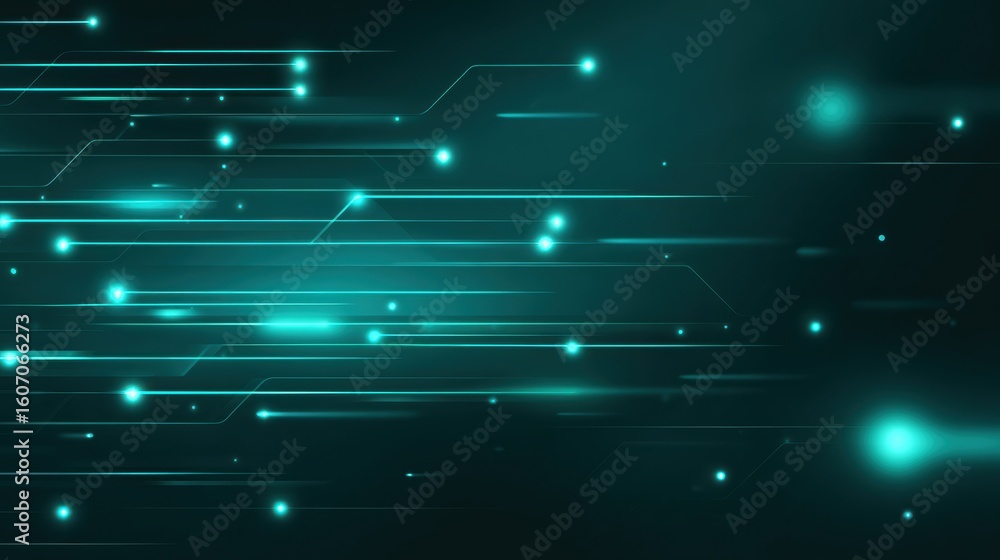 Aufkleber abstract digital technology background with glowing lines and particles, representing innovation and