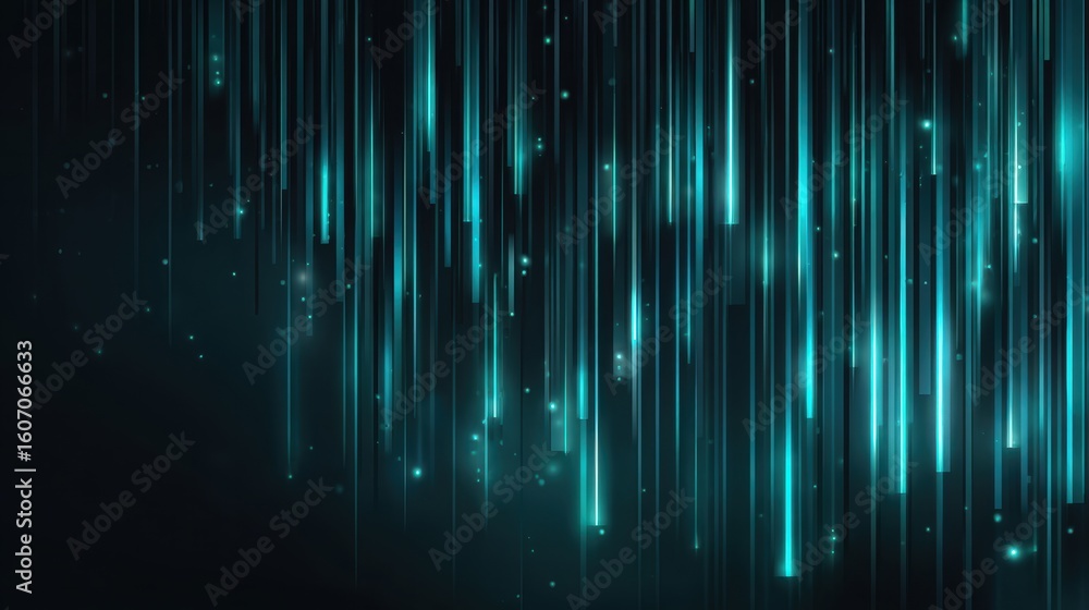 Poster abstract illustration of luminous blue lines creating a dramatic and modern visual effect against a 