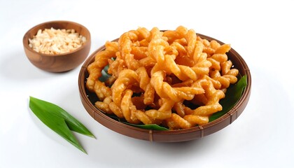Sweet spiral treats on a woven plate