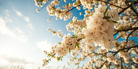 Drone View of Blossoming Apple Trees in Spring Breeze