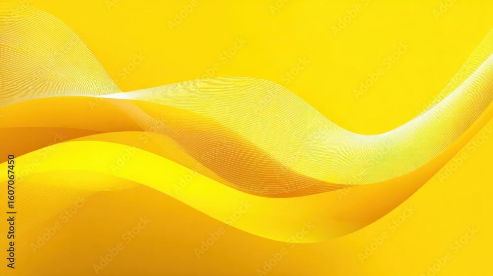 Poster abstract waves in vibrant yellow tones create a dynamic and energetic visual suitable for various de