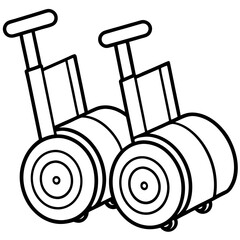 Luggage wheels line art vector