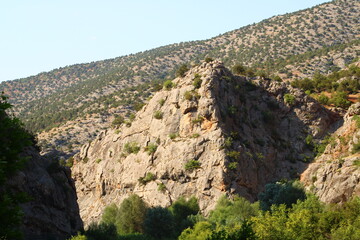 Scenic View of Rocky Mountains. Incesu canyon in the Ortakoy district of Corum