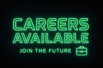 Obraz premium Neon green typography on a black background reading 