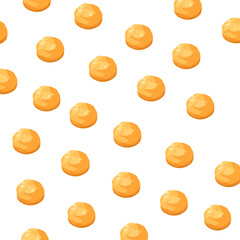 A single golden yellow cheese ball or dough puff, illustrated in a simple isometric cartoon style.