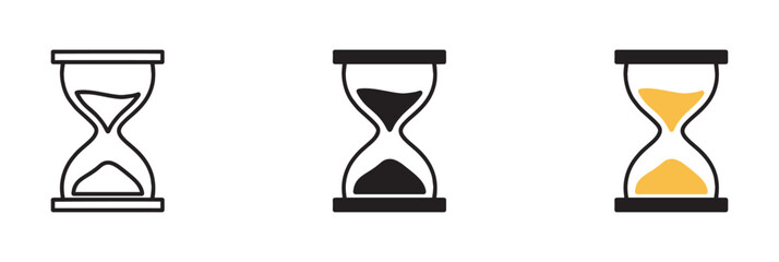 Hourglass icon set. Sandglass symbol, logo. Reload hourglass timer icon . Vector illustration