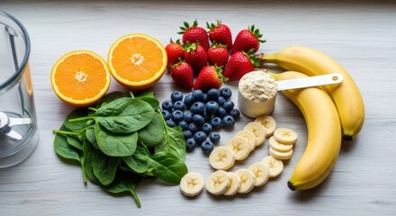 collection of delicious and fresh fruits isolated on solid background