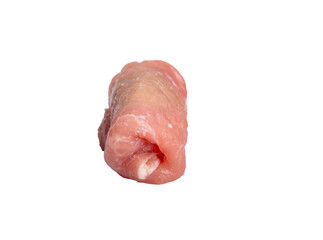 Piece of pork. Pork rolls on a white background .