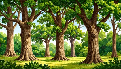 Fototapeta premium Lush forest scene