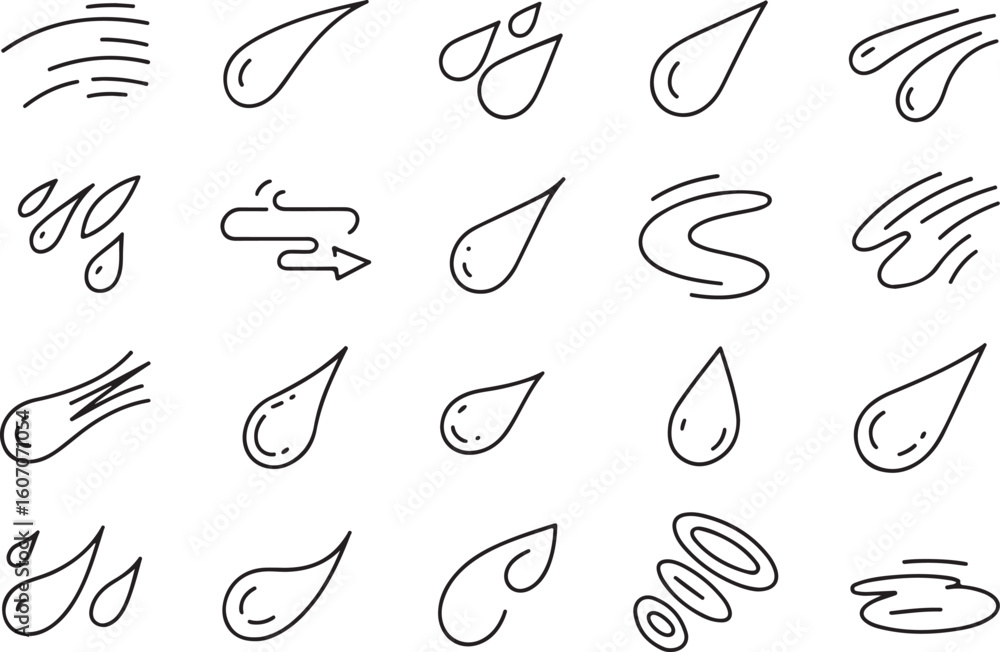 Poster abstract flowing water ripple pattern with a distinct silhouette effect