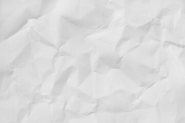 Texture of white crumpled paper. Top view.