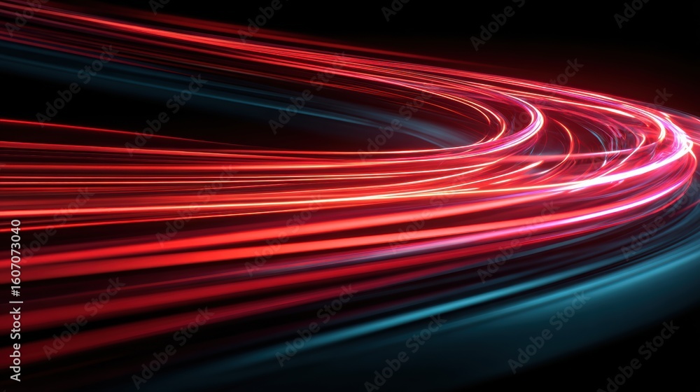 Poster dynamic light trails create a sense of speed and movement, perfect for conveying innovation and mode
