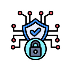 Cyber Security lineal color icon