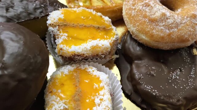 Dulces y pasteles deliciosos con azucar