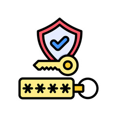 Security Token lineal color icon