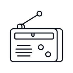 radio line icon with white background vector stock illustration