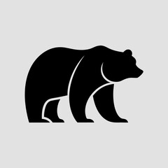 Wild animal bear and polar bear logo icon vector for wilderness or Arctic-themed branding.
