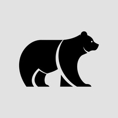 Bear and polar bear vector silhouette icon, ideal for company logos and conservation symbols.

