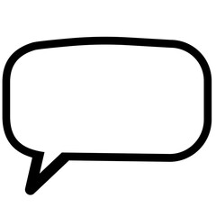 Flat horizontal oval-shaped black outline balloon with rounded edges and thick border, perfect for comics, apps, and messaging UI design.