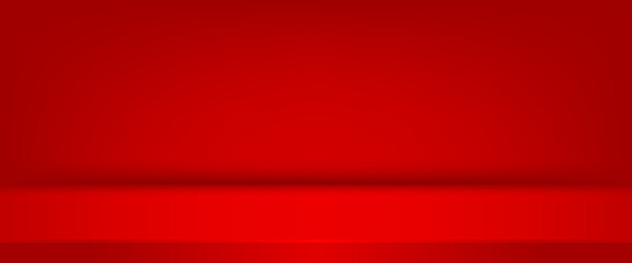 red color studio background. Space for selling products on the website. eps 10
