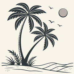 Obraz premium palm trees on the beach