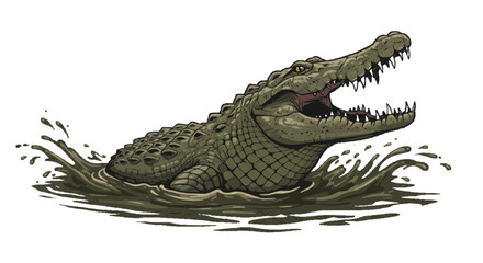 Fototapeta premium crocodile in a water