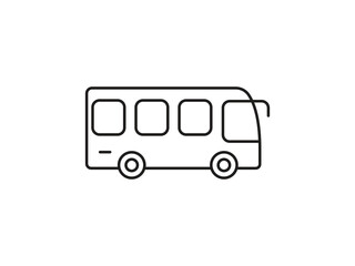 Simple bus outline for travel, school, and transportation designs, offering a classic and clean look for educational materials and transportation themes.
