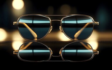 Premium Fashion Sunglasses on Soft Surface with Glamorous Light Effects, High-End Eyewear Product Shot with Reflection and Stylish Shadow Play, Ideal for fashion enthusiasts and accessory lovers.