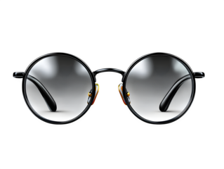 Round eyeglasses isolated on transparent background