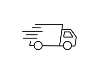 Swift delivery service with express shipping icon for businesses needing fast transport logistic solutions, showing speed and efficiency in a modern line drawing.