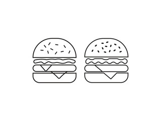 Minimalist burger icons create a modern food menu design, perfect for a restaurant's online presence or stylish print marketing, bringing a fresh, trendy vibe