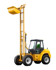 Yellow Construction Lifter: A sturdy yellow construction lifter, with its extended arm and functional design, stands ready for action, portraying power and efficiency in industrial settings.