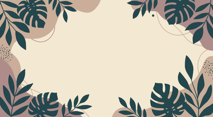 Elegant Floral Frame with Earthy Tones and Minimalist Design for Invitations