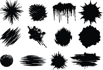 Adobe Illustrator Artwork, Paint brush strokes, Vector artistic paint ink broush stoake,line,texture,background for text.
