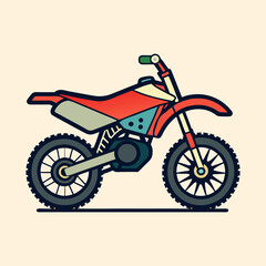 Fototapeta premium Stylized Dirt Bike Illustration with Bold Outlines and a Clean Aesthetic