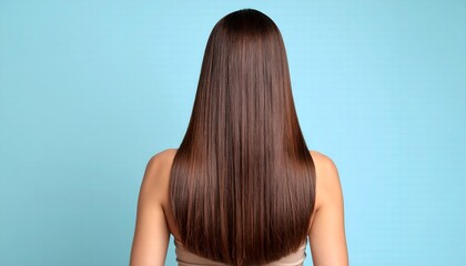 Naklejka premium Long Brown Hair Beauty treatment Care.