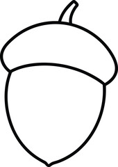 acorn icon line art vector illustration on transparent background