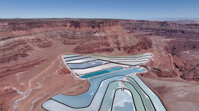 Expansive Overlook of Multi-Stage Evaporation potash Ponds
